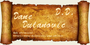Dane Dulanović vizit kartica